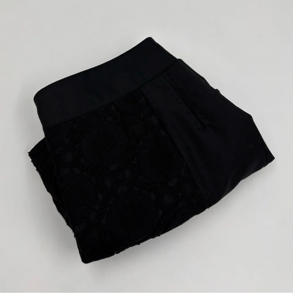 Tory Burch Women's 4‎ Wool Black Lace Knee-length Pencil Skirt